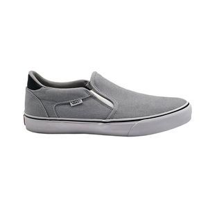 vans grey slip ons mens